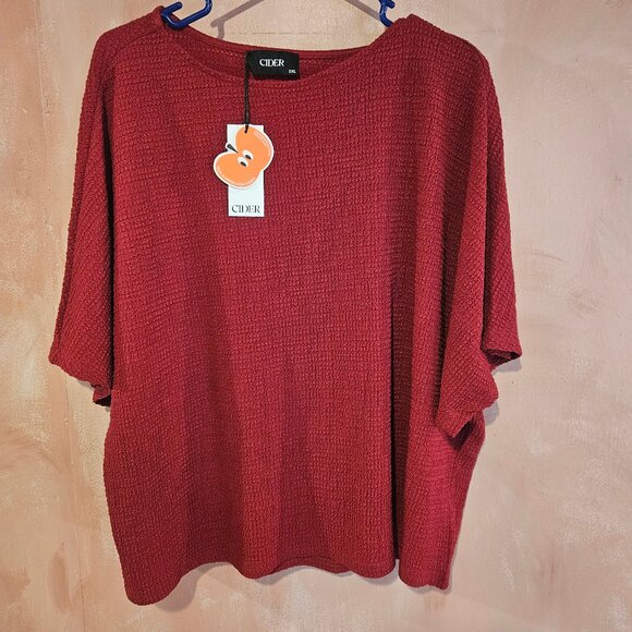 cider red textured blouse, 2XL - Picture 1 of 3
